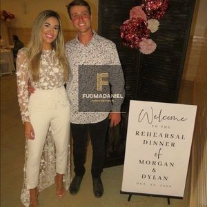 Bridal cape with floral Appliqués